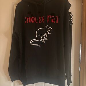 Ripple Junction Black Hoodie with Red and White Design